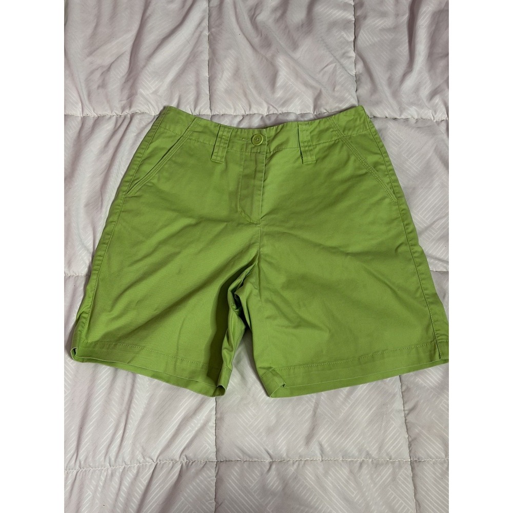 Talbots Womens Size 2 Green Stretch Lightweight Patch Pocket Shorts A1-0019